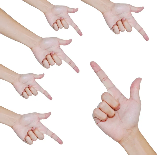 Hand pointing two directions isolated — Stock Photo, Image