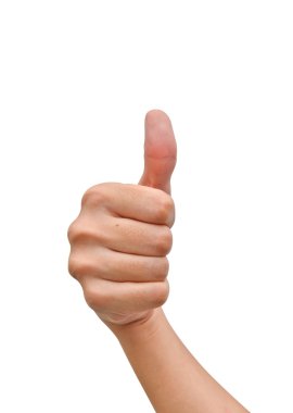 Hand with thumb up isolated clipart