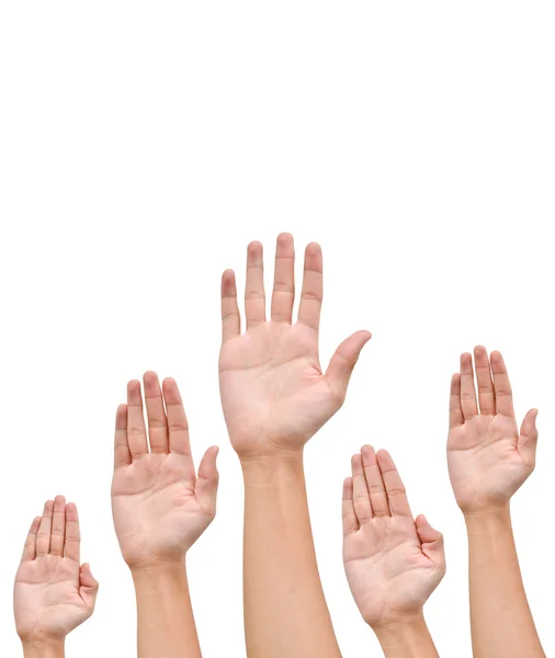 Muchas manos se levantan alto — Foto de Stock
