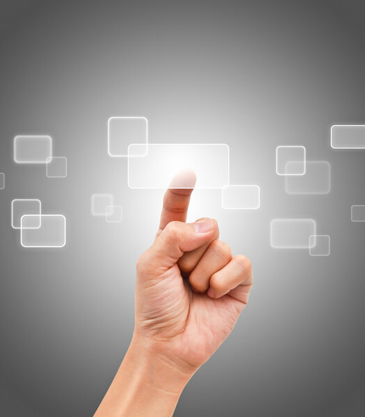 Hand pressing button