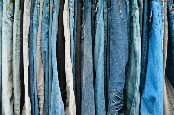 Vielfalt der Farbe der Jeans Textur — Stockfoto