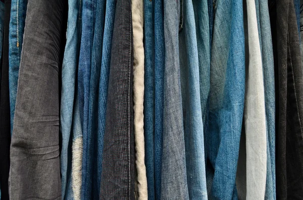 Různé barevné džíny textury — Stock fotografie