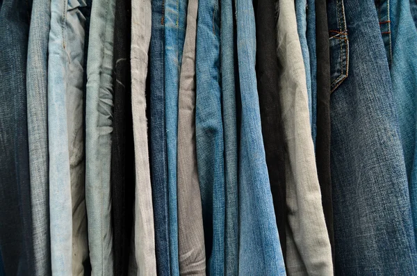 Vielfalt der Farbe der Jeans Textur — Stockfoto
