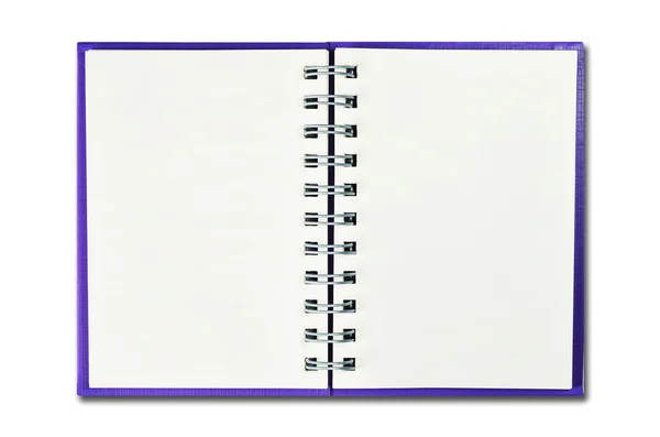 孤立的空白紫色封面笔记本 — 图库照片