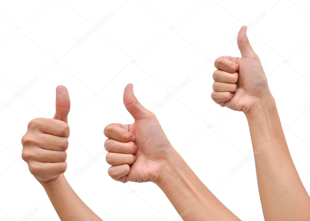 Hand with thumb up isolated