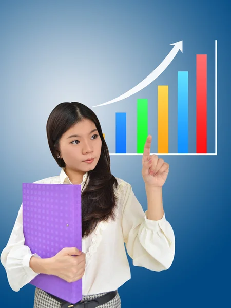 Mujer de negocios y un gráfico — Foto de Stock