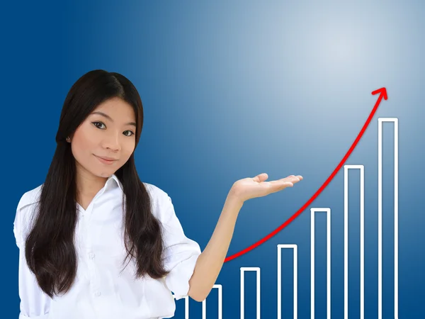 Mujer de negocios y un gráfico — Foto de Stock