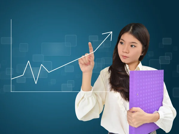 Business woman and a graph — Stockfoto