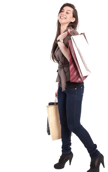Женщина держит сумки — стоковое фото