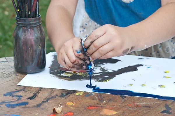 Çocuk el boyama — Stok fotoğraf