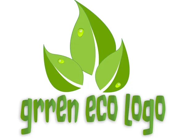 Yeşil yaprakları logosu — Stok Vektör