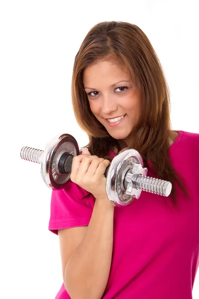 Healthy women holding weights — Stock Photo, Image