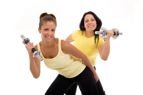 Two healthy women exercising — Stock Photo, Image