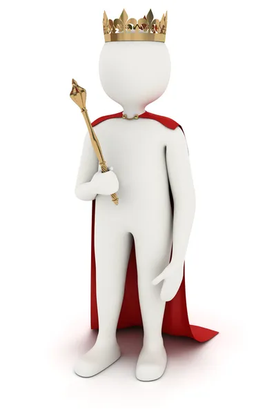3d man with crown and mace — Stock Photo, Image