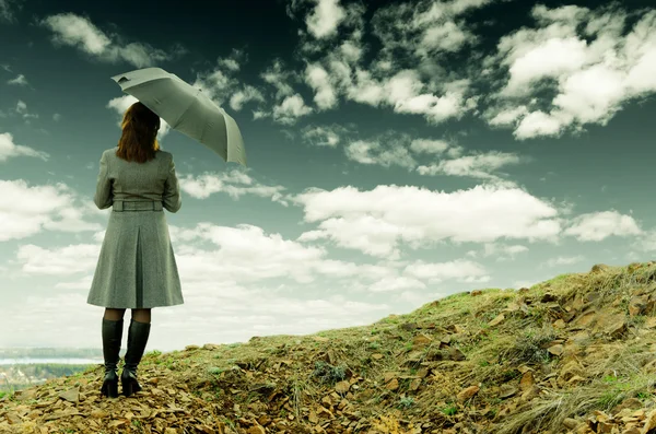 stock image Woman with umbrella