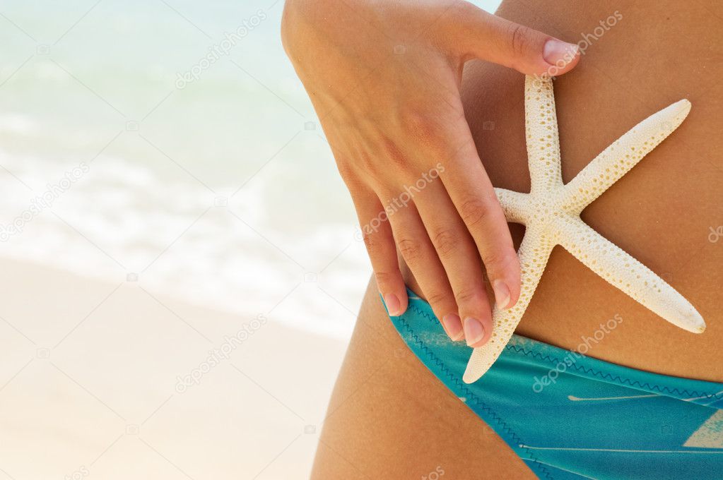 Woman with starfish