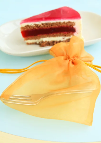 A torta villával — Stock Fotó
