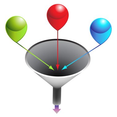 Three Stage Funnel Chart clipart