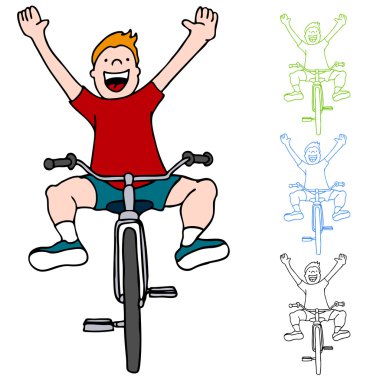 Riding Bicycle Without Hands clipart