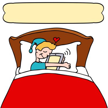 Man Sleeing With His Digital Tablet clipart