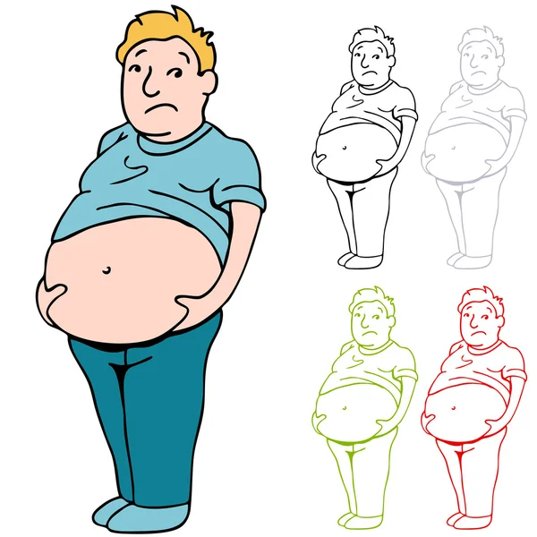 男性重肚皮 — 图库矢量图片