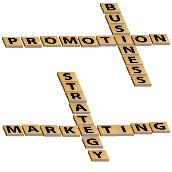 Business Promotion Marketing stratégia keresztrejtvény — Stock Vector