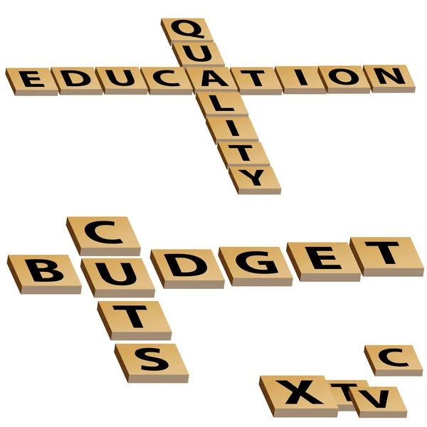Educación de calidad presupuesto corta crucigrama — Vector de stock