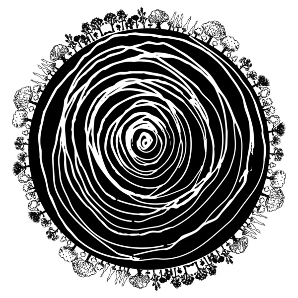 ツリー ルートの円のアイコン — ストックベクタ