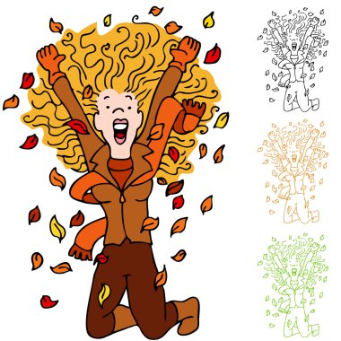 Autumn Leaf Girl clipart