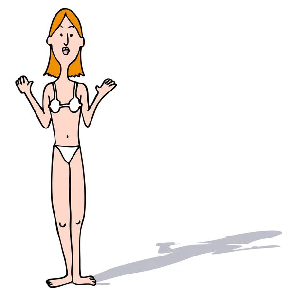 瘦弱的身体类型女孩 — 图库矢量图片