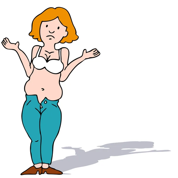 Gain de poids Jean Girl — Image vectorielle