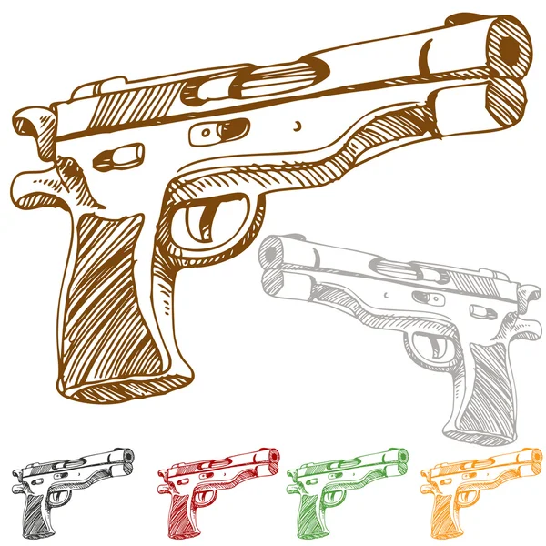 Handfeuerwaffen-Skizze — Stockvektor