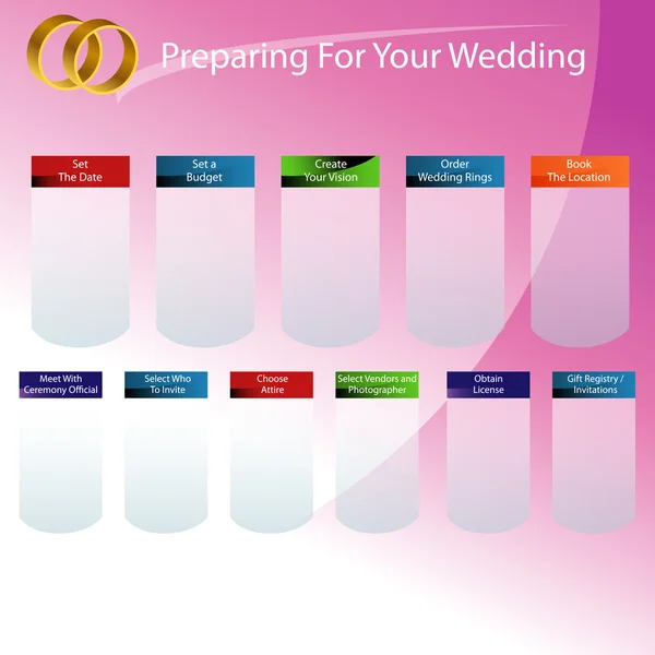 stock vector Preparing For Your Wedding Day Chart