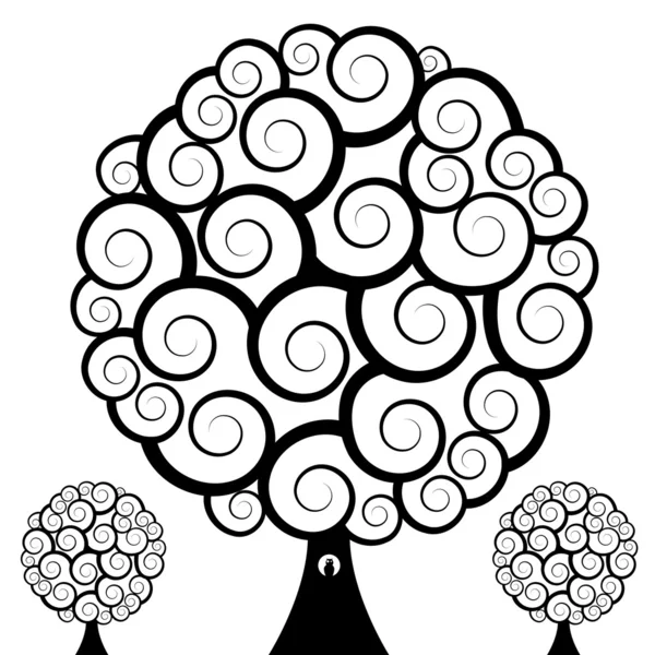 Swirl Tree Owl — Stock Vector