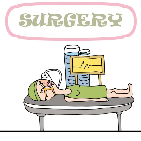 Femme ayant subi une chirurgie — Image vectorielle