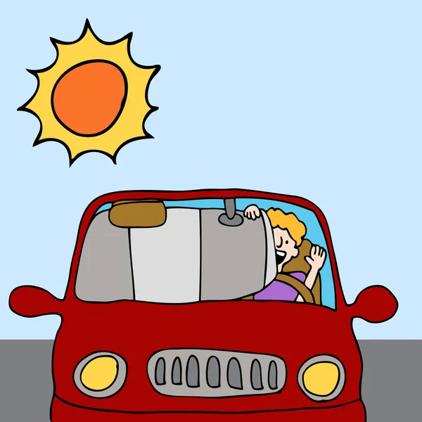 Auto Sonnenschirm Schild — Stockvektor