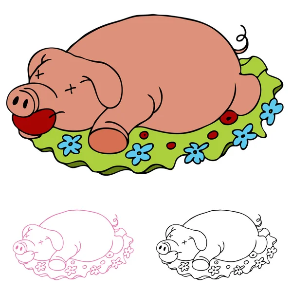 夏威夷烤猪 — 图库矢量图片