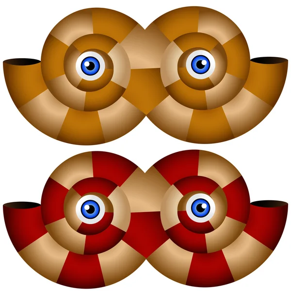 Наутилус Shell Halloween Mask Set — стоковый вектор