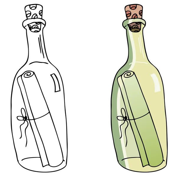 Послание в бутылке — стоковый вектор