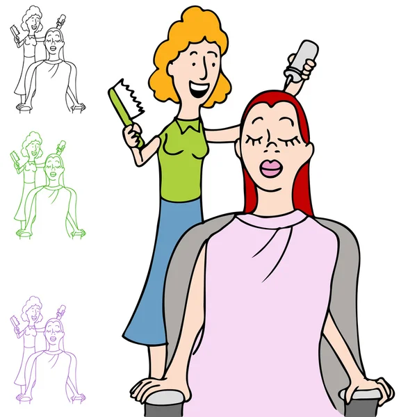 Coloriage Salon de coiffure — Image vectorielle