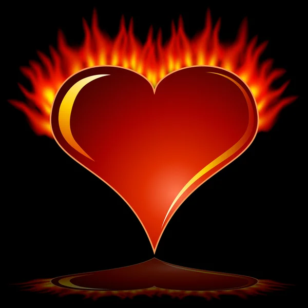 Płonące serce — Wektor stockowy