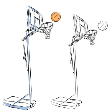Basketbol hoop stand çizgi çizme