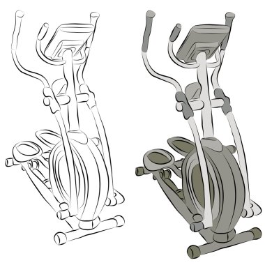 Elliptical Machine Line Drawing clipart