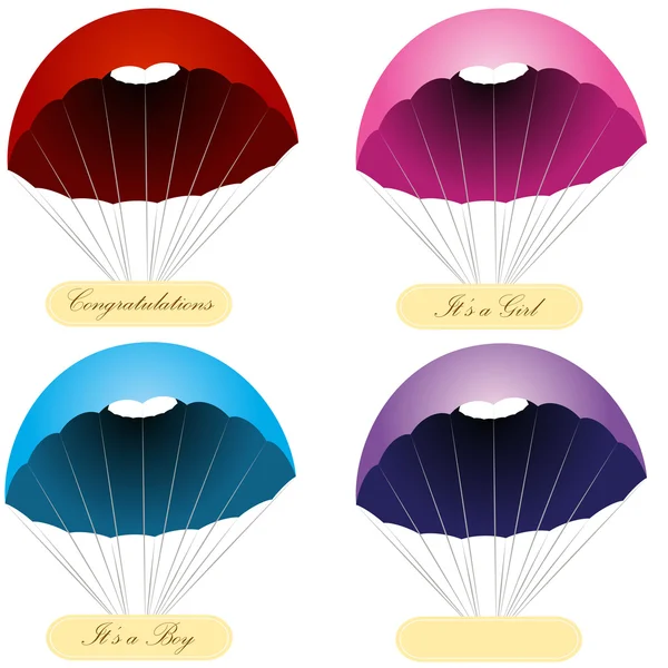 Étiquettes de message parachute — Image vectorielle