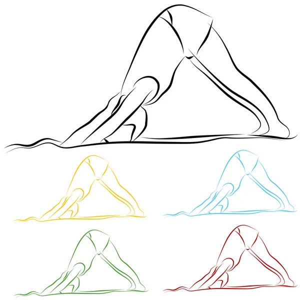 Рисунок линии растяжения йоги — стоковый вектор