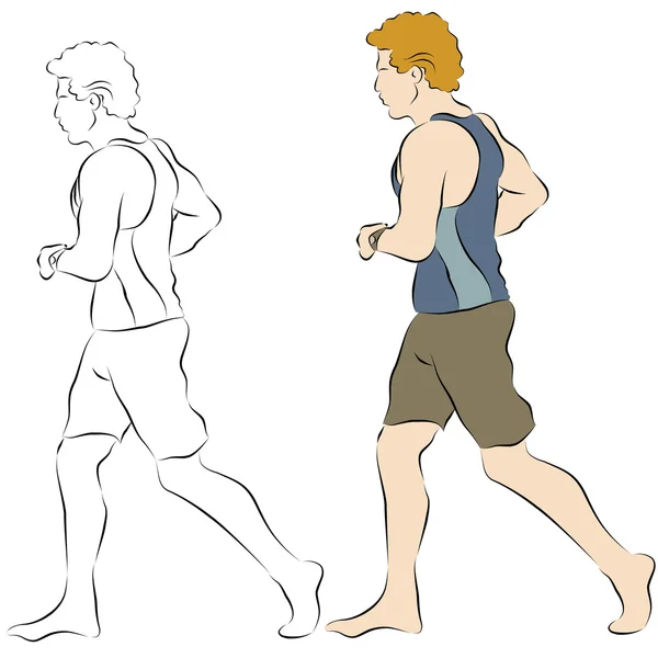 Mannelijke strand jogger — Stockvector