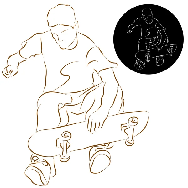Rider stunt skateboard — Image vectorielle