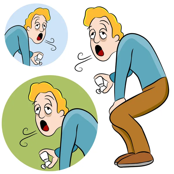 Homme asthme — Image vectorielle
