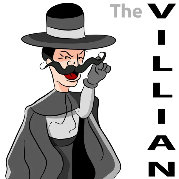 Malvada Villian Moustache Hombre — Archivo Imágenes Vectoriales