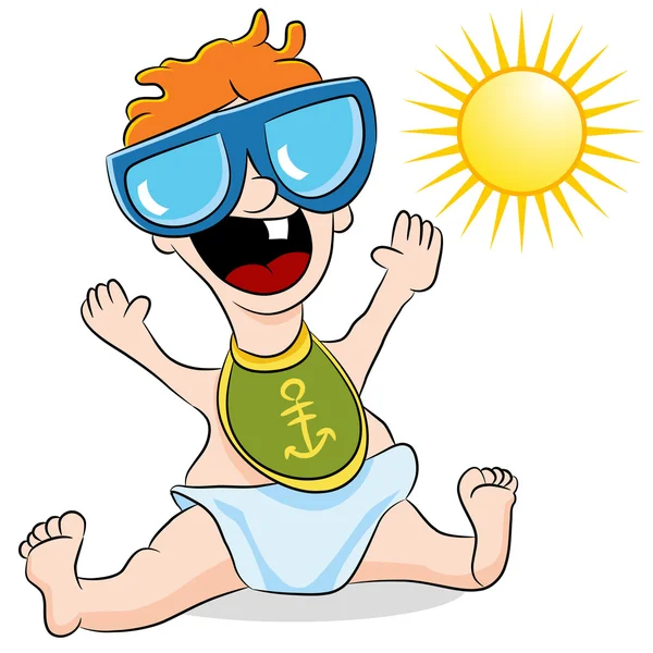 Baby portant des lunettes de soleil — Image vectorielle